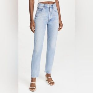 Agolde Pinch Waist High Rise Jeans in Soundwave